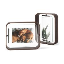 Porta-retratos em madeira Umbra Bellwood 13x18cm noz envelhecida