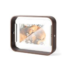 Porta-retratos em madeira Umbra Bellwood 13x18cm noz envelhecida