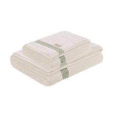 Jogo de banho e rosto Trussardi Reali 2 pe�as 86cmx1,50m Branco/Verde