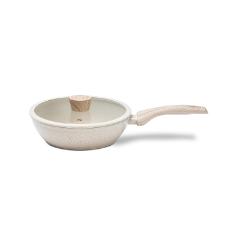 Frigideira alta com tampa antiaderente Brinox Ceramic Life Sirius 24cm vanilla