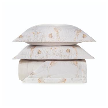 Colcha em algod�o eg�pcio 300 fios Trussardi Primaverili queen estampado