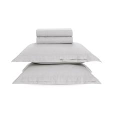 Jogo de len�ol Trussardi San Pietro 200 fios em algod�o Casal Branco/Branco