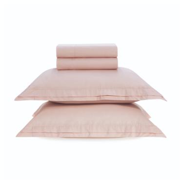 Jogo de len�ol Trussardi San Pietro 200 fios em algod�o Queen Soft Rose/Soft Rose
