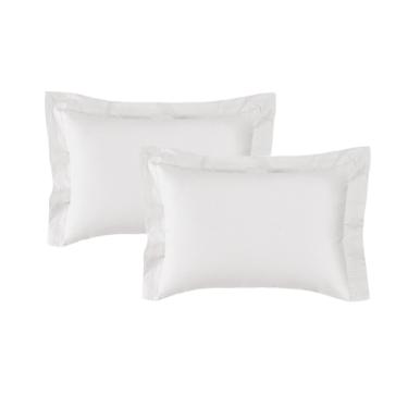 Jogo de fronhas 2 pe�as Trussardi San Felice 200 fios 50cmx70cm Branco