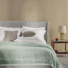 Cobertor em microfibra aveludado Trussardi Nales queen 240x260cm pistacchio