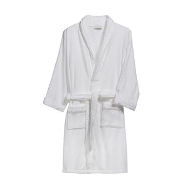 Roup�o feminino 100% algod�o Trussardi Am�lia GG branco e nocciola