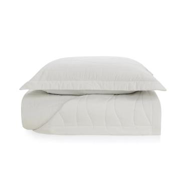 Colcha Trussardi Novara 300 fios em algod�o Eg�pcio 2,00mx2,80m Solteiro Branco