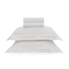 Jogo de len�ol Trussardi Vercelli 300 fios em algod�o King Branco