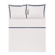 Jogo de len�ol Trussardi Vercelli 300 fios em algod�o King Branco e Marmo