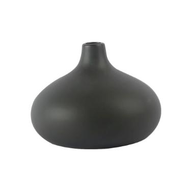 Vaso em cer�mica L'Hermitage Alent 16x12cm preto