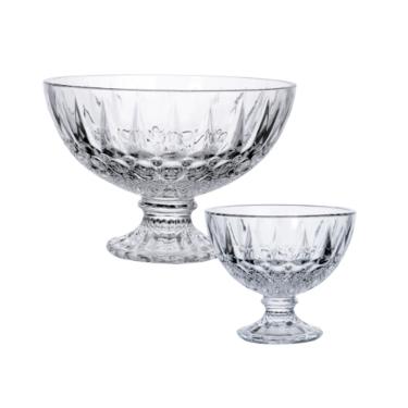 Jogo de sobremesa em vidro L'Hermitage Suivante 7 pe�as incolor