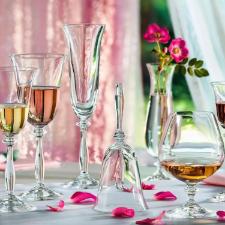 Jogo de ta�as para vinho tinto em cristal Bohemia Angela 6 ta�as 250ml