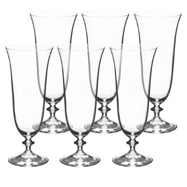 Jogo de ta�as para cerveja em cristal Bohemia Angela 6 ta�as 360ml