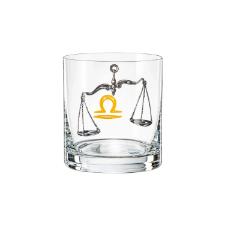 Copo wisk em cristal Bohemia Zodiac Libra 280ml