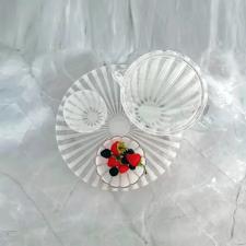 Bandeja redonda para servir em bio pl�stico Guzzini Dolcevita 31x3,5cm p�rola