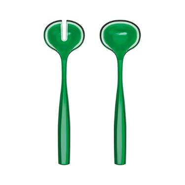 Jogo de talheres para salada em bio pl�stico Guzzini Dolcevita 28cm esmeralda