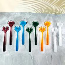 Jogo de talheres para salada em bio pl�stico Guzzini Dolcevita 28cm esmeralda