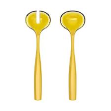 Jogo de talheres para salada em bio pl�stico Guzzini Dolcevita 28cm �mbar