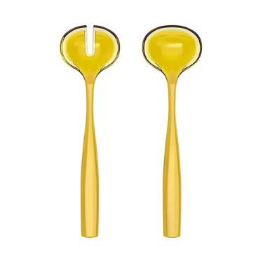 Jogo de talheres para salada em bio pl�stico Guzzini Dolcevita 28cm �mbar