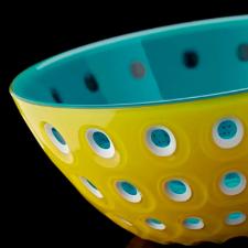 Jogo de bowls em acr�lico Guzzini Le Murrine 2 pe�as 12cm amarelo com �gua marinha