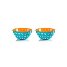 Jogo de bowls em acr�lico Guzzini Le Murrine 2 pe�as 12cm azul com laranja