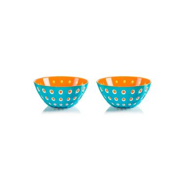 Jogo de bowls em acr�lico Guzzini Le Murrine 2 pe�as 12cm azul com laranja