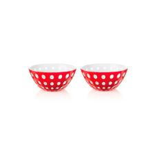 Jogo de bowls em acr�lico Guzzini Le Murrine 2 pe�as 12cm vermelho com branco