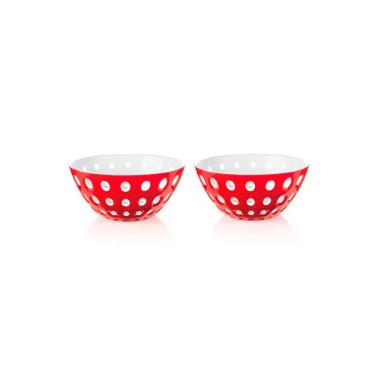 Jogo de bowls em acr�lico Guzzini Le Murrine 2 pe�as 12cm vermelho com branco