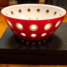 Jogo de bowls em acr�lico Guzzini Le Murrine 2 pe�as 12cm vermelho com branco