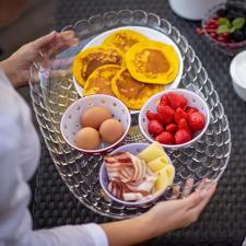 Jogo de bowls em acr�lico Guzzini Le Murrine 2 pe�as 12cm vermelho com branco