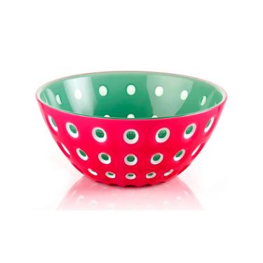 Saladeira bowl em acr�lico Guzzini Le Murrine 25cm magenta com verde