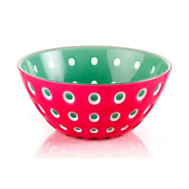 Saladeira bowl em acr�lico Guzzini Le Murrine 20cm magenta com verde