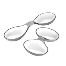 Jogo de petisqueiras em acr�lico Guzzini Every Day 2 pe�as branca com cinza c�u