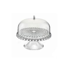 Prato para bolo com p� em pl�stico SMMA Guzzini Tiffany 30x27cm