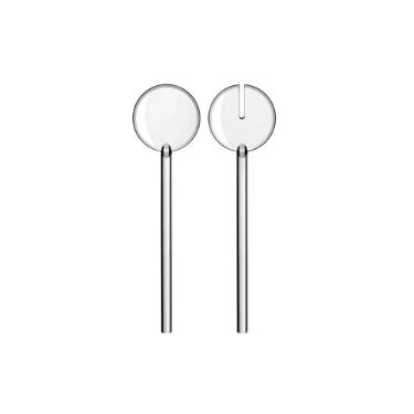 Par de talheres para salada em acr�lico Guzzini Happy Hour 2 pe�as 28cm incolor