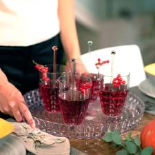 Bandeja para servir redonda em SMMA Guzzini Tiffany 35,6x4cm incolor