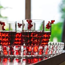 Bandeja para servir redonda em SMMA Guzzini Tiffany 35,6x4cm incolor