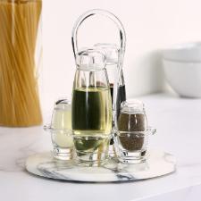 Galheteiro com garrafas em vidro Guzzini Every Day 5 pe�as incolor