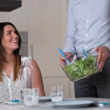 Centr�fuga para salada Guzzini Spin&Store 4 litros azul fosco