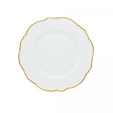 Jogo de pratos sobremesa de porcelana Wolff Maldivas 6 pe�as 21cm filete dourado