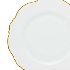 Jogo de pratos sobremesa de porcelana Wolff Maldivas 6 pe�as 21cm filete dourado