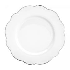 Jogo de pratos raso de porcelana Wolff Maldivas 6 pe�as 28cm filete prata