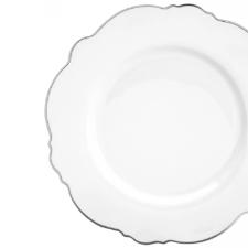 Jogo de pratos raso de porcelana Wolff Maldivas 6 pe�as 28cm filete prata