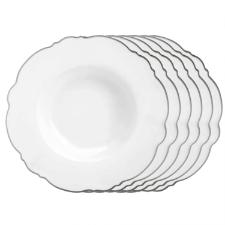 Jogo de pratos fundos de porcelana Wolff Maldivas 6 pe�as 23cm filete prata