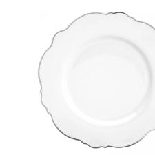 Jogo de pratos sobremesa de porcelana Wolff Maldivas 6 pe�as 21cm filete prata