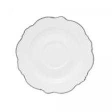 Jogo de x�caras de ch� de porcelana Wolff Maldivas 6 pe�as 180ml filete prata