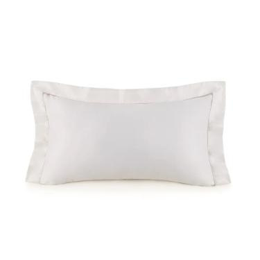 Fronha em algod�o Trussardi Frezzano Cetim 1000 Fios 50x90cm branco e legno