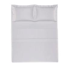 Jogo de Cama Queen 600 fios Trussardi Montale Branco e Platino