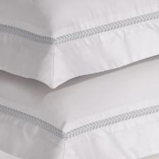 Fronha avulsa King 50x70cm 600 fios Trussardi Montale Branco e Platino