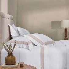 Jogo de Cama Queen Trussardi Rivus em Linho e Algod�o Branco e Natural: Tradi��o e Luxo para o seu Quarto